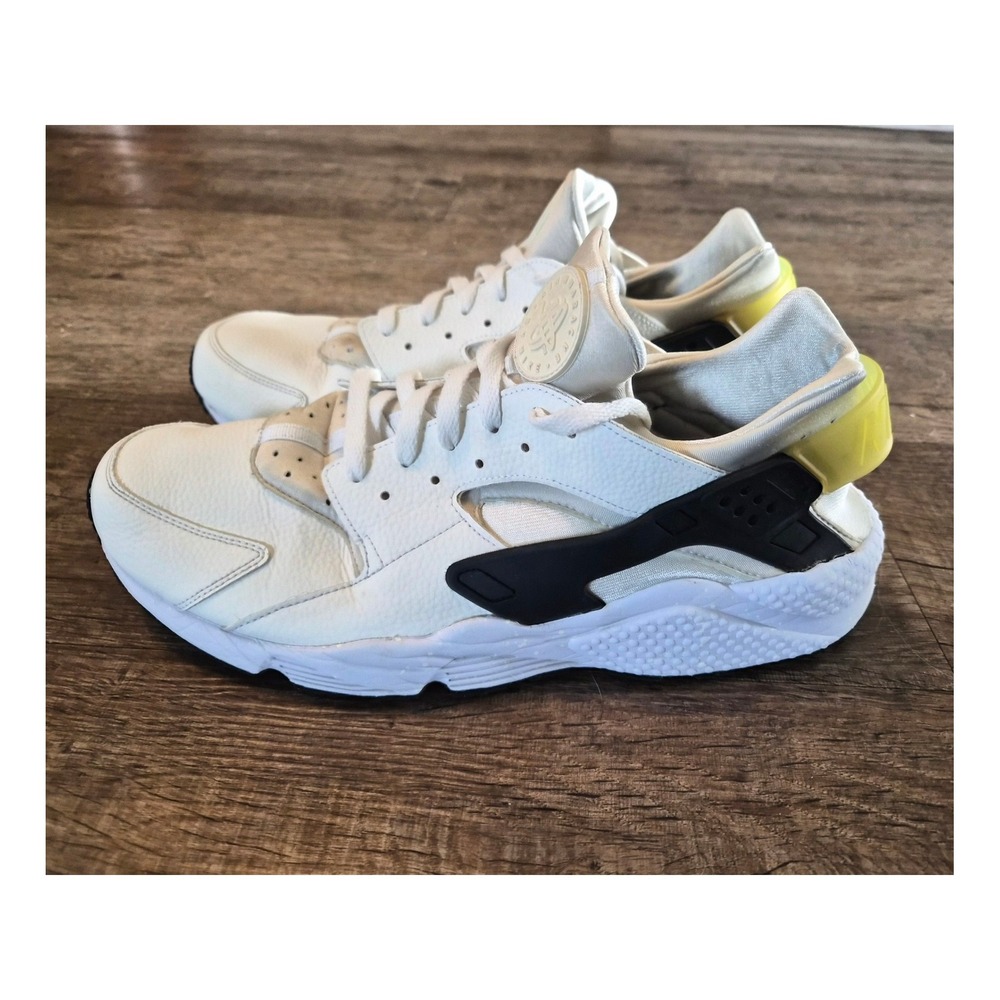 Nike Air Huarache iD Custom Men's White Black Volt Yellow Size 15 Sneakers